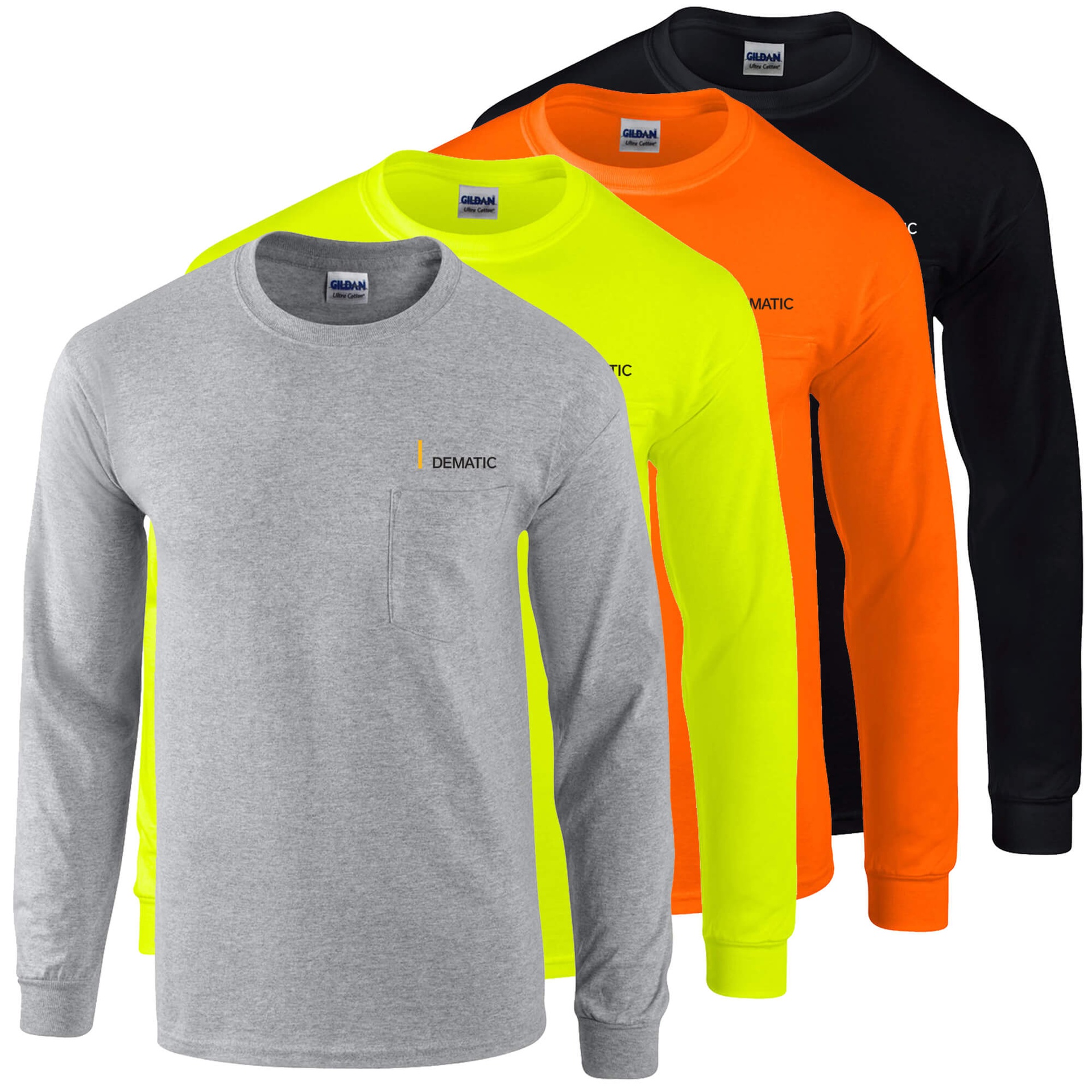 100 Cotton Pocket Tee Long Sleeve Dematic Swag Shop