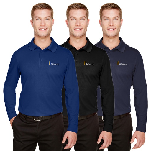 Devon &amp; Jones CrownLux Performance™ Men's Plaited Long Sleeve Polo